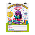 Summer Literacy Program Rolled Poster — "Reading is My Superpower" Kids Classroom Sign