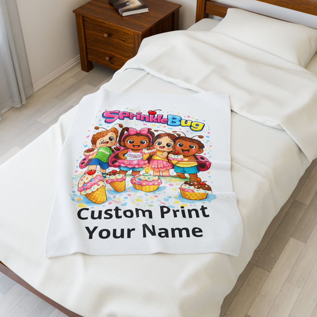 Personalized Velveteen Plush Blanket — SprinkleBug Kids Custom Name Blanket