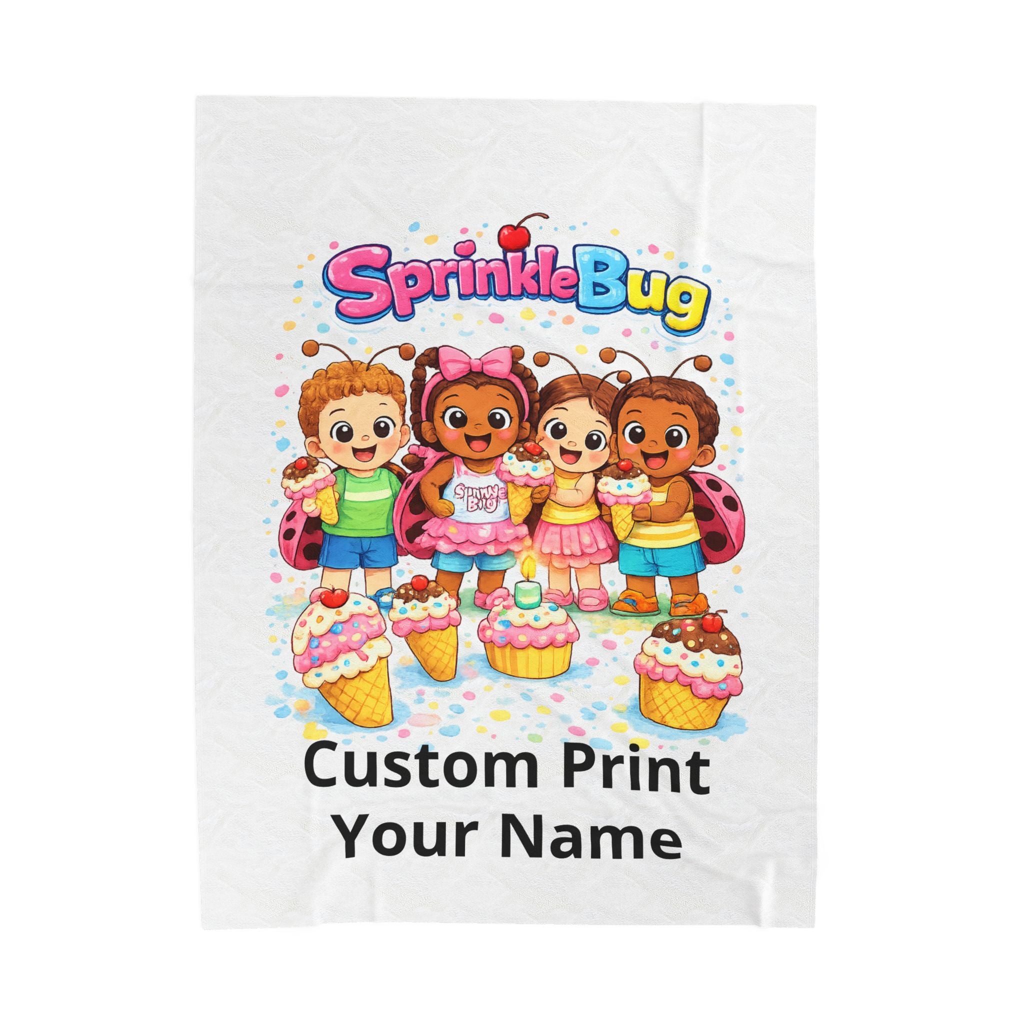Personalized Velveteen Plush Blanket — SprinkleBug Kids Custom Name Blanket