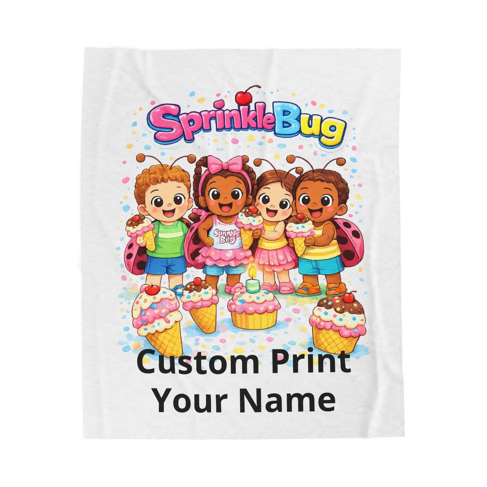 Personalized Velveteen Plush Blanket — SprinkleBug Kids Custom Name Blanket