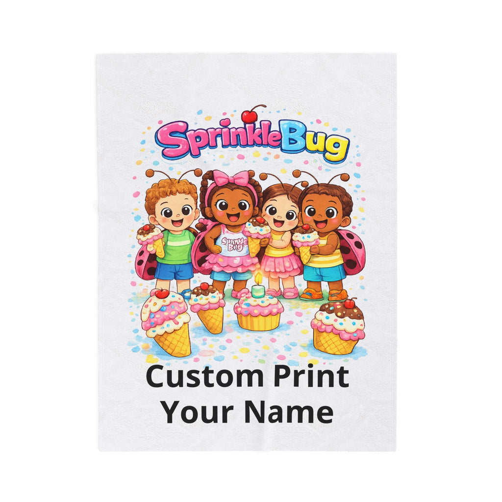 Personalized Velveteen Plush Blanket — SprinkleBug Kids Custom Name Blanket