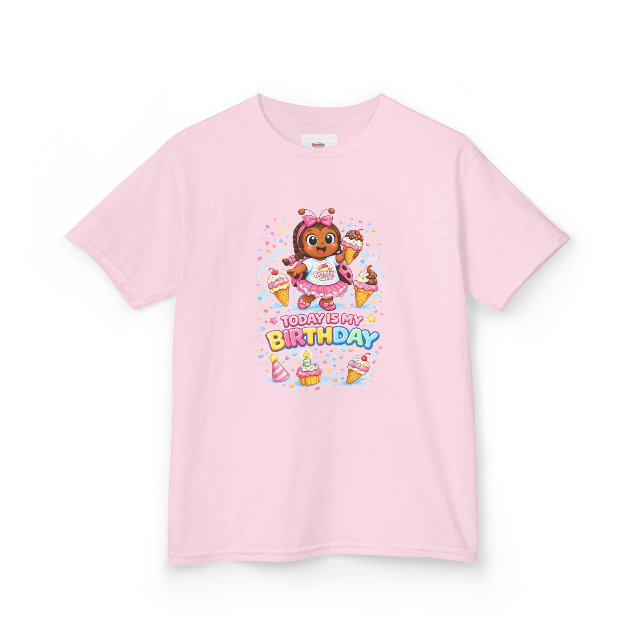 Kids Birthday T‑Shirt — "Today Is My Birthday" Cute Puppy Cake Design