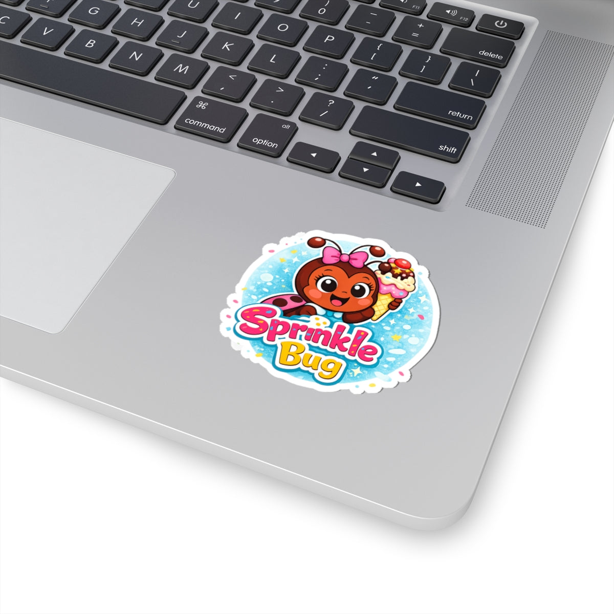 Sprinkle Bug Kiss-Cut Sticker — Cute Ladybug Ice Cream Decal for Kids & Laptops