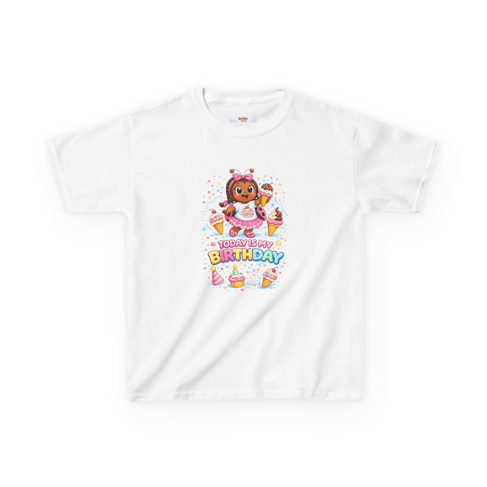 Kids Birthday T‑Shirt — "Today Is My Birthday" Cute Puppy Cake Design